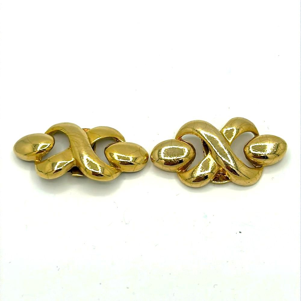 Vintage Signed Bluette gold tone shoe clips - 1970s